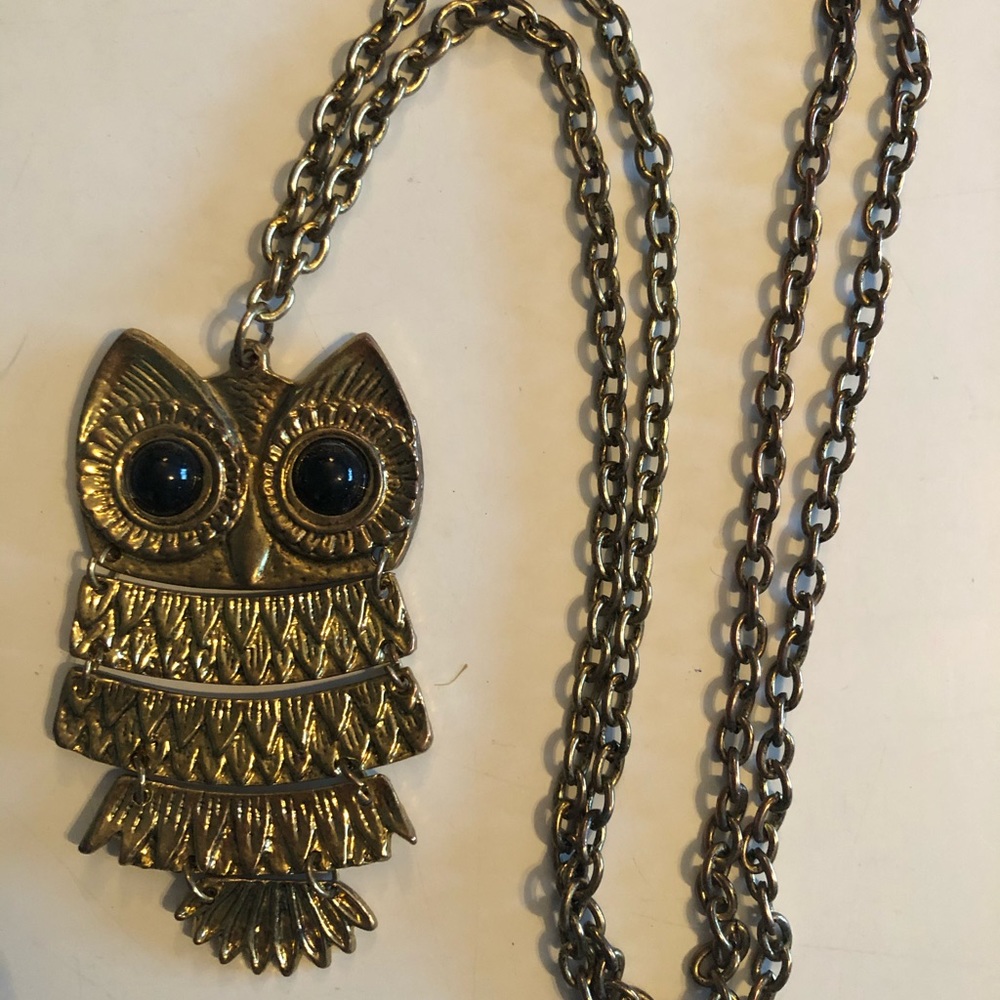 Golden owl necklace